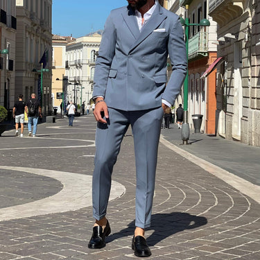 Abito doppiopetto azzurro jeansato - FLAG STORE